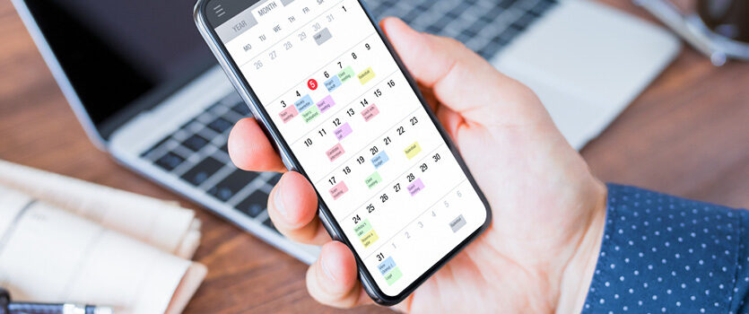 Geöffneter Kalender auf dem Smartphone